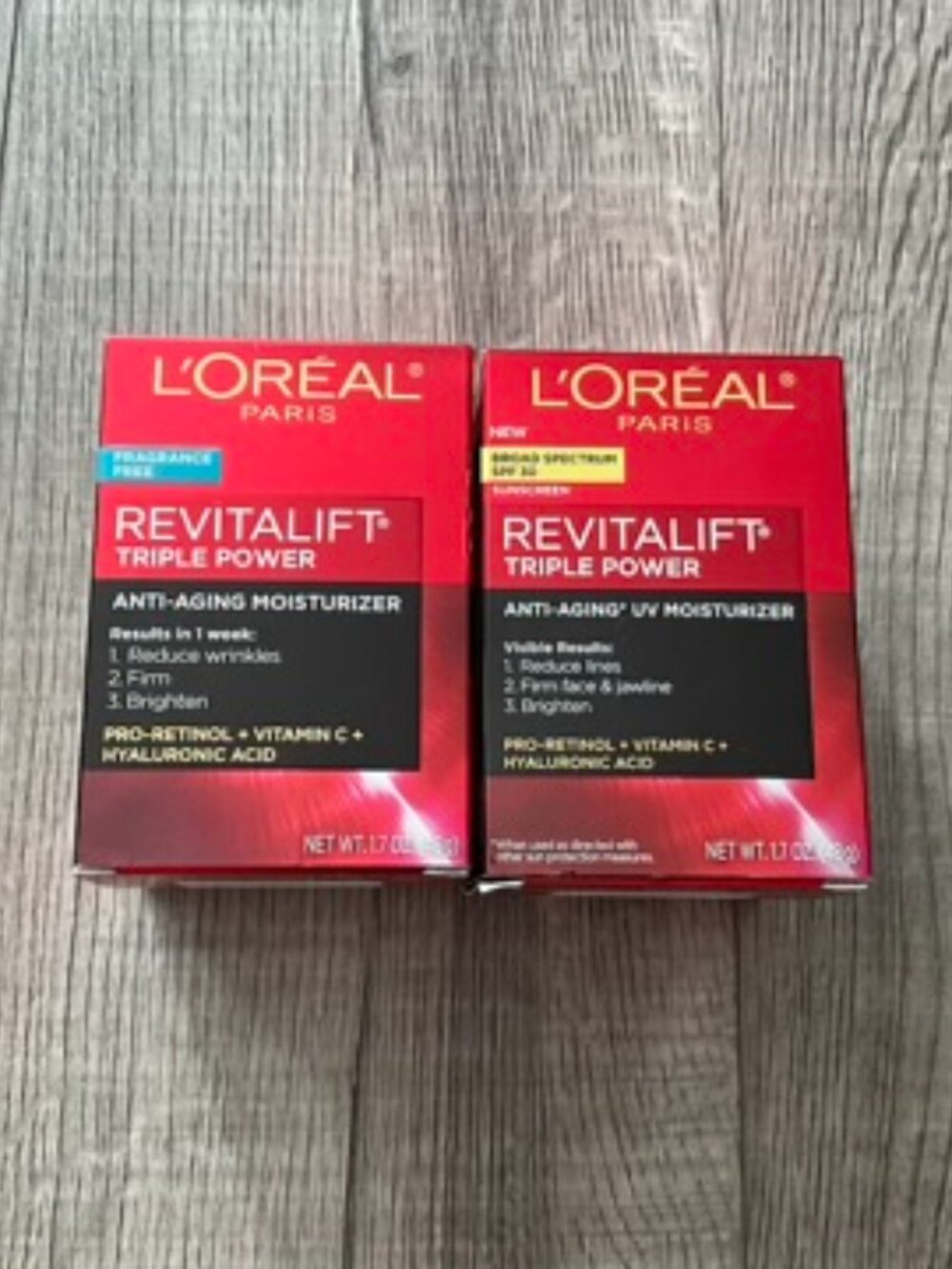 L'Oréal Revitalift Triple Power Anti-Aging Moisturizer + UV Moisturizer
